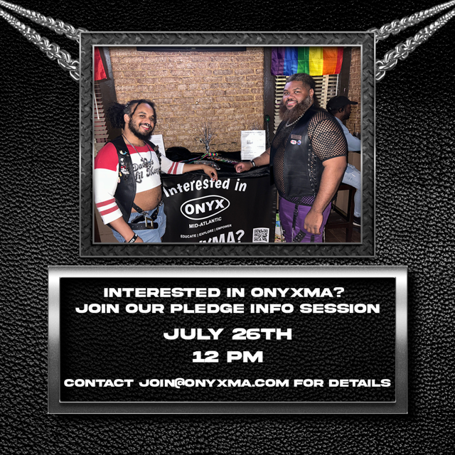 ONYXMA Pledge Info Session at Noon July 26